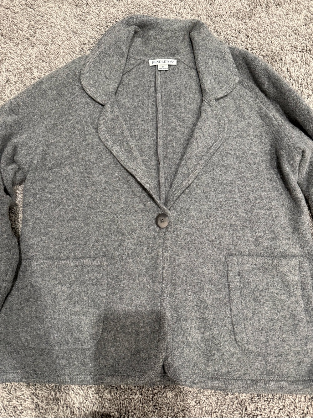 Pendleton Heather Gray Wool Cardigan Jacket - Picture 2 of 4